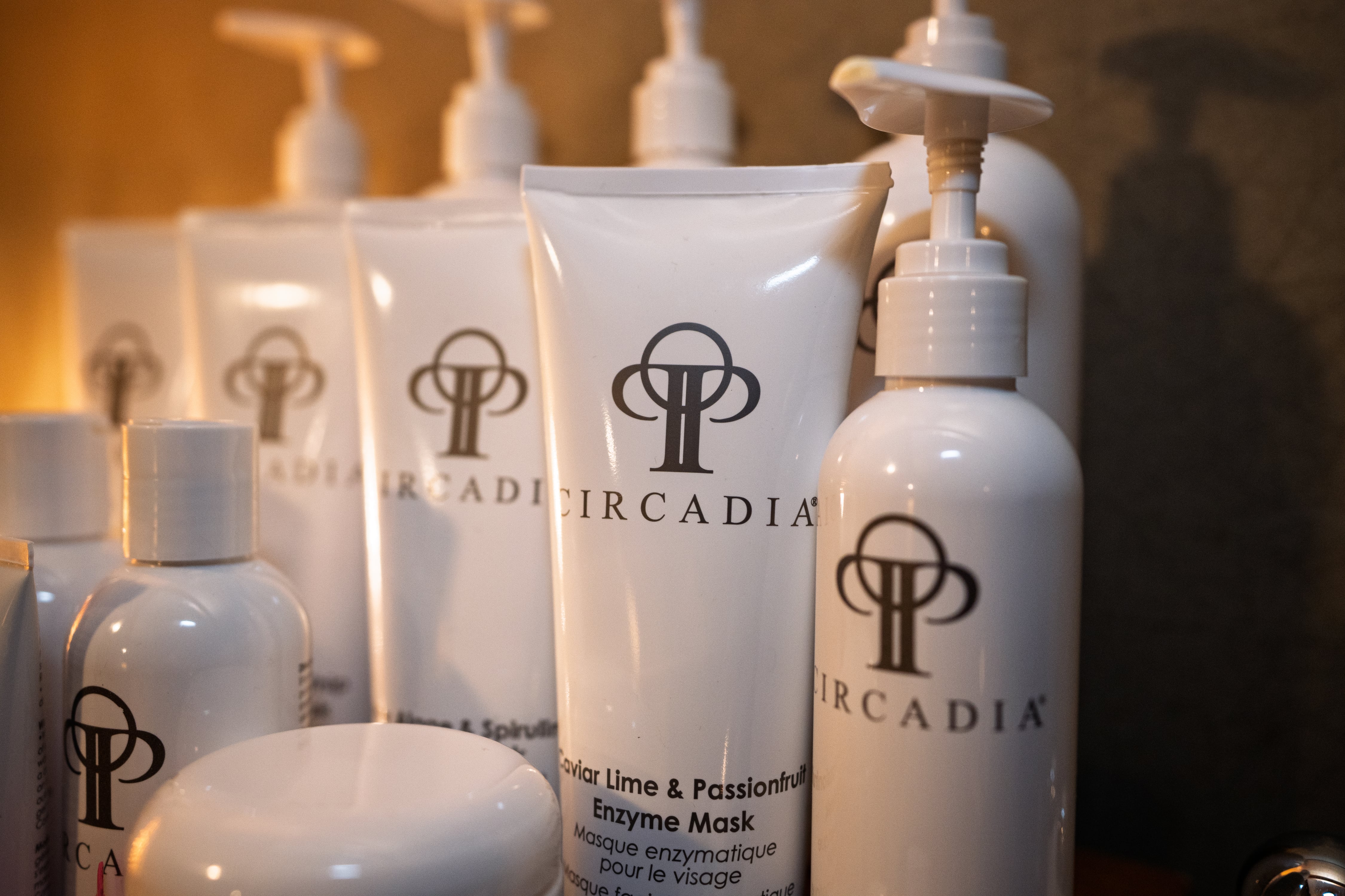 Professional skincare products used by Amy